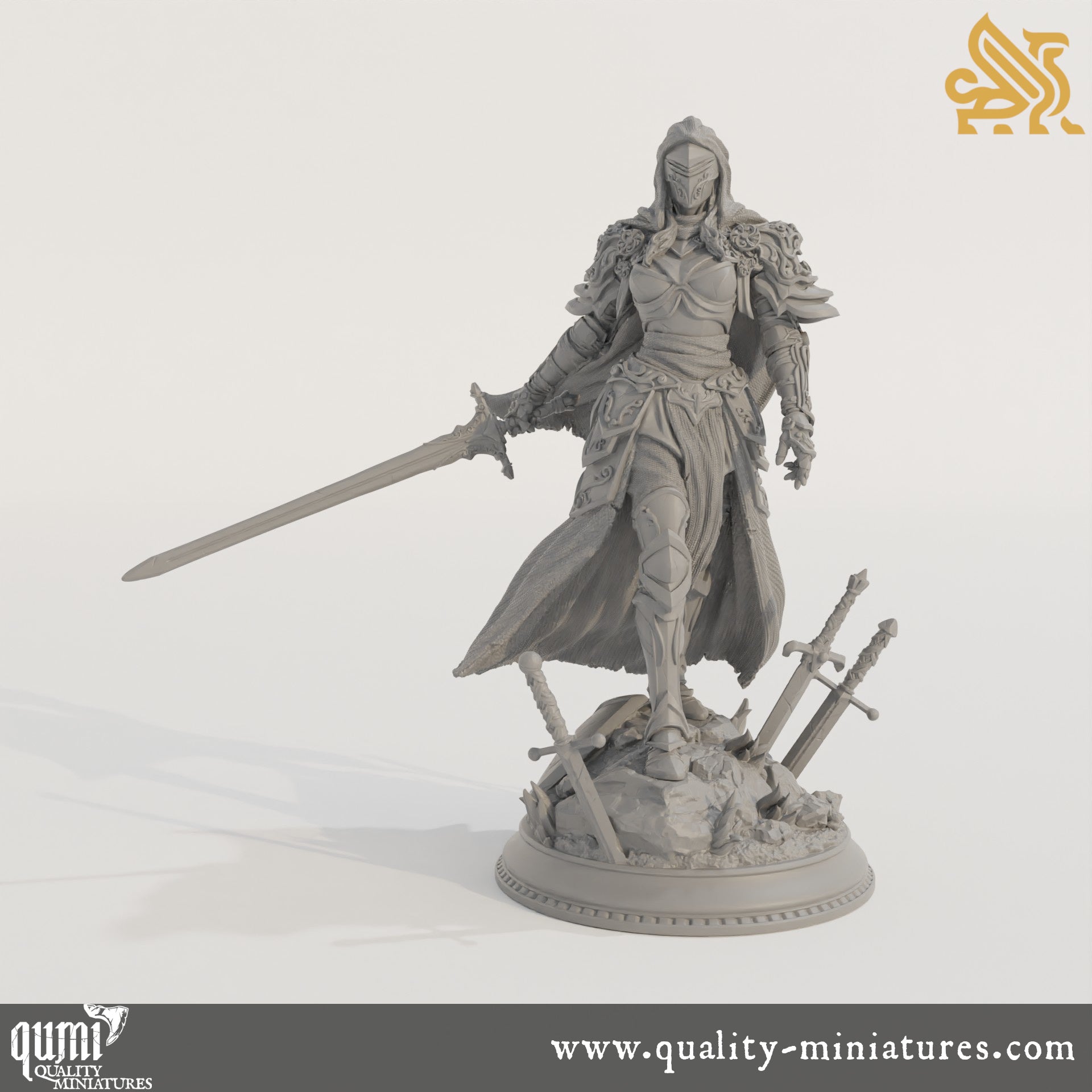 Lydia the Merciless - Duke’s Commander - 32mm 75mm Tabletop RPG Mini - Qumi - DM Stash Quality Miniatures - Qumi