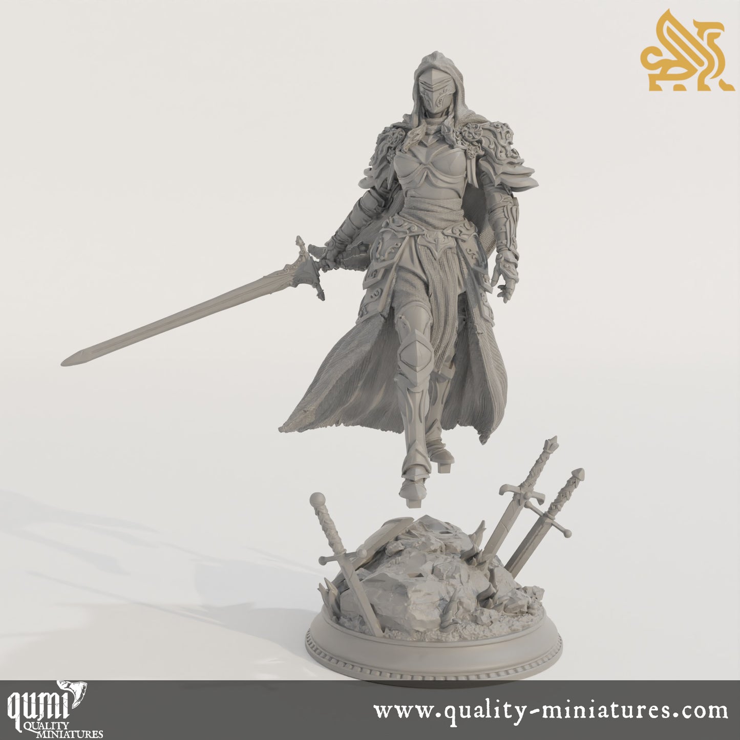 Lydia the Merciless - Duke’s Commander - 32mm 75mm Tabletop RPG Mini - Qumi - DM Stash Quality Miniatures - Qumi