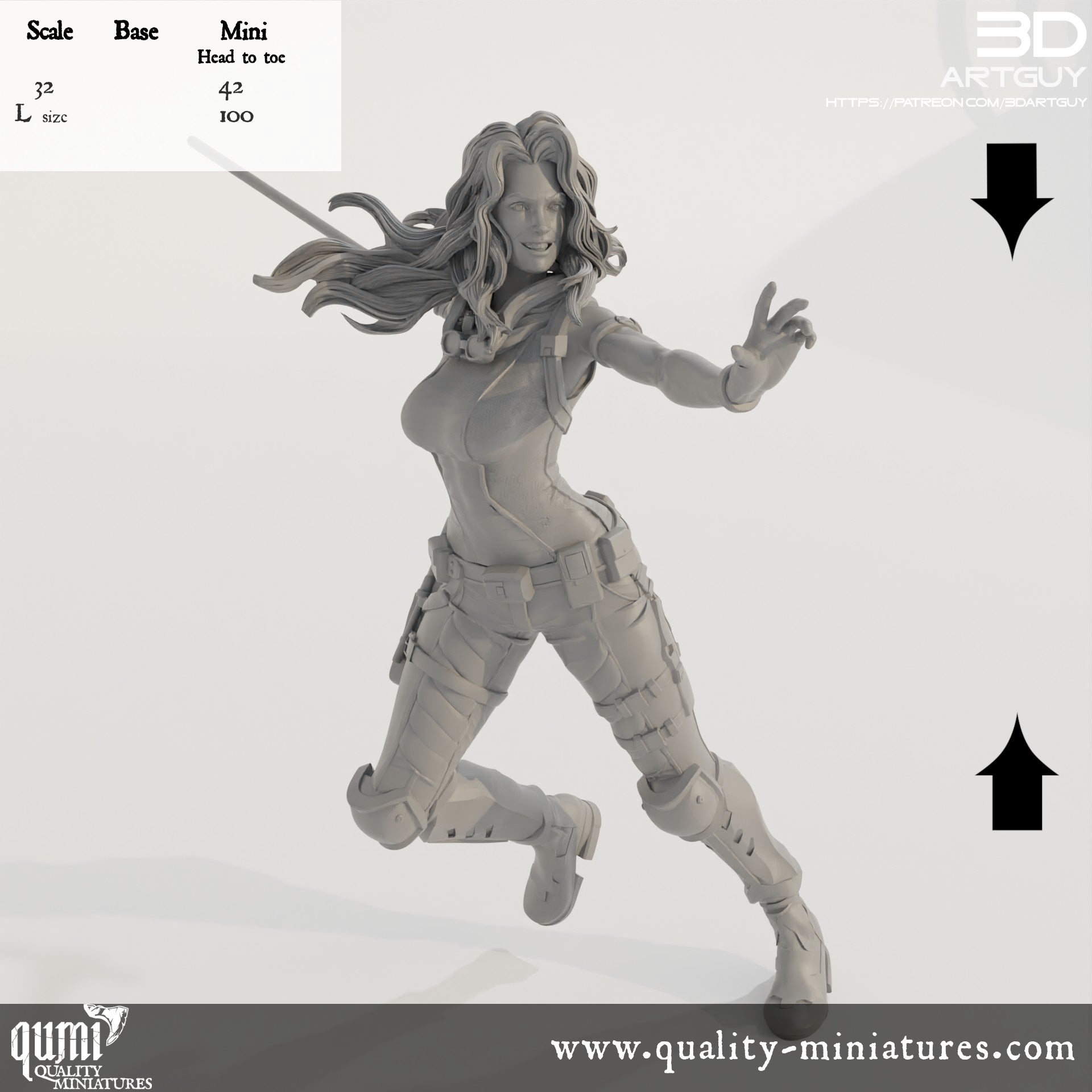 Maria Jacob - 32mm Tabletop RPG Mini - Qumi Quality Miniatures - Qumi