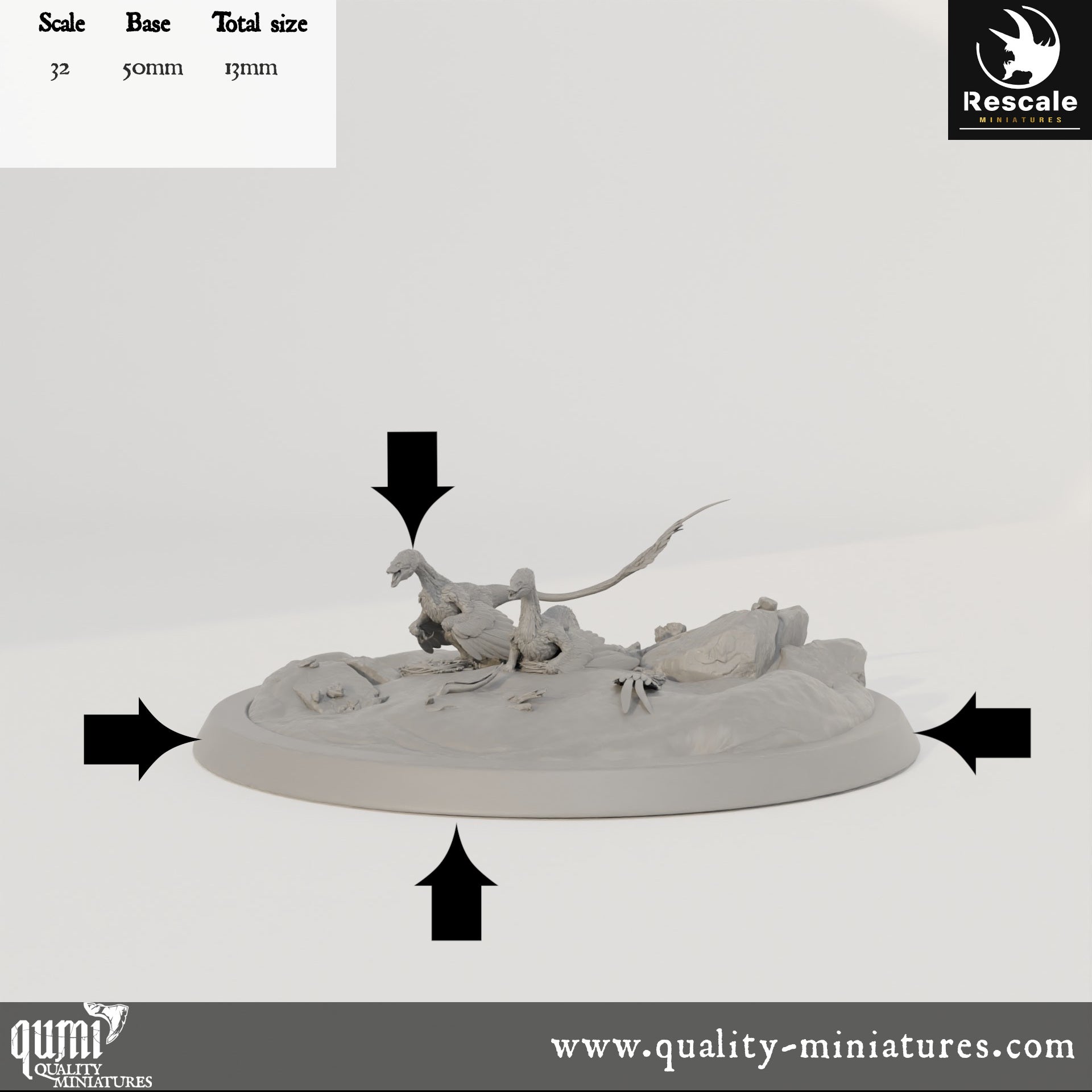 Microraptor Nest - Dinotopia - 32mm Tabletop RPG Mini - Qumi - Rescale Miniatures Quality Miniatures - Qumi