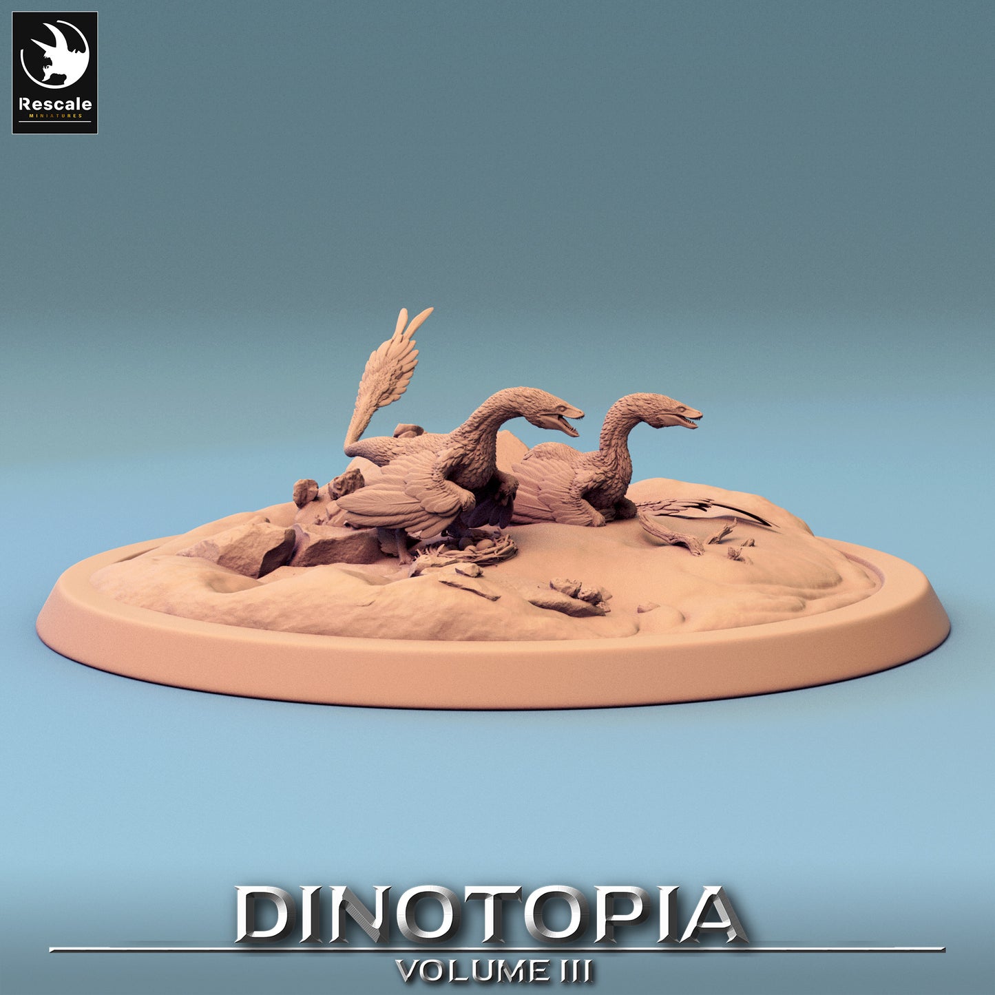 Microraptor Nest - Dinotopia - 32mm Tabletop RPG Mini - Qumi - Rescale Miniatures Quality Miniatures - Qumi