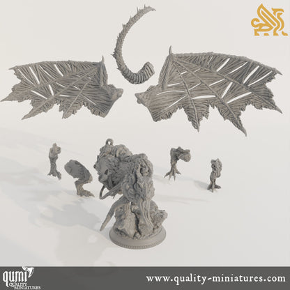 Midorius the Remade - Eldritch Flayer Dragon - 32mm Tabletop RPG Mini - Qumi - DM Stash Quality Miniatures - Qumi