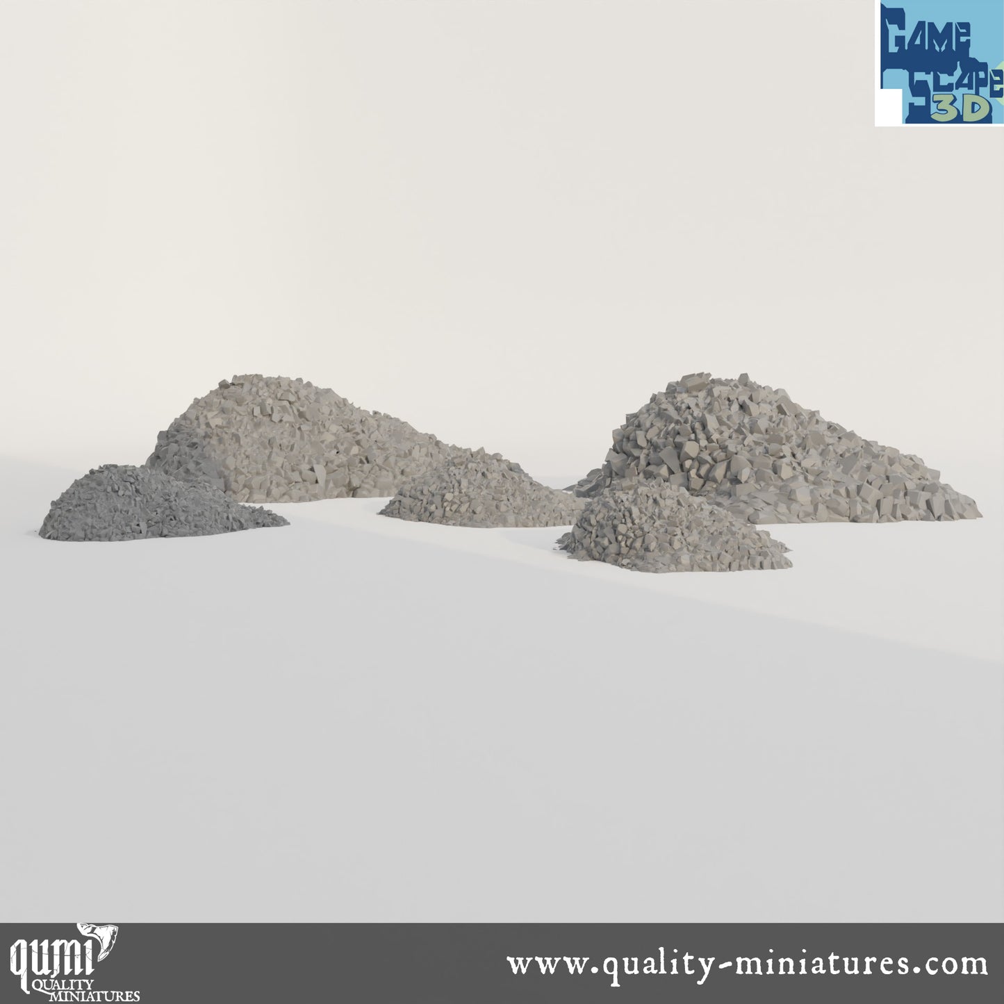 Mine Ore Rubble - Lost City - Resin Print - Tabletop RPG Terrain - GameScape3D - Qumi Quality Miniatures - Qumi