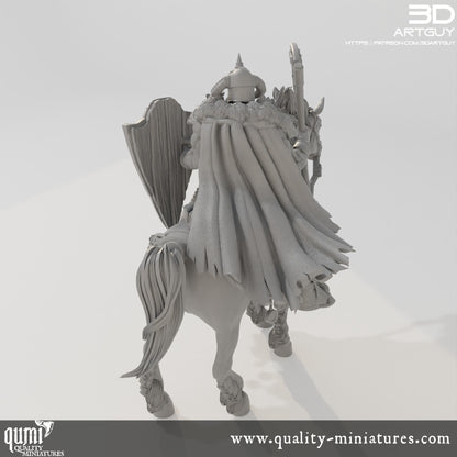 Mounted Warrior - 32mm Tabletop RPG Mini - Qumi Quality Miniatures - Qumi