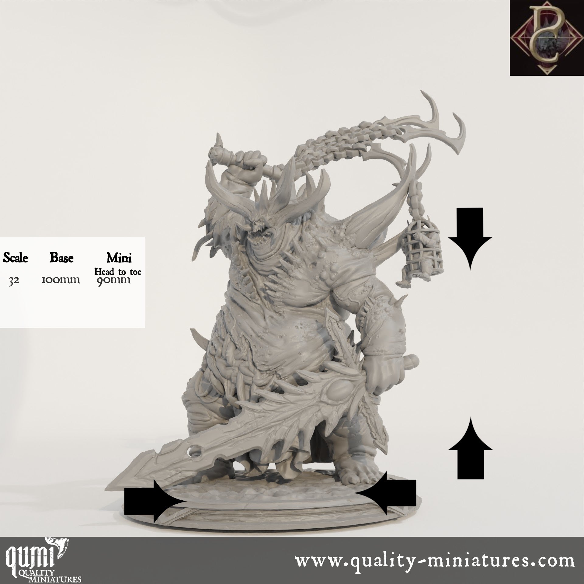 Necrotic - 32mm Tabletop RPG Mini - Size M - Qumi Quality Miniatures - Qumi