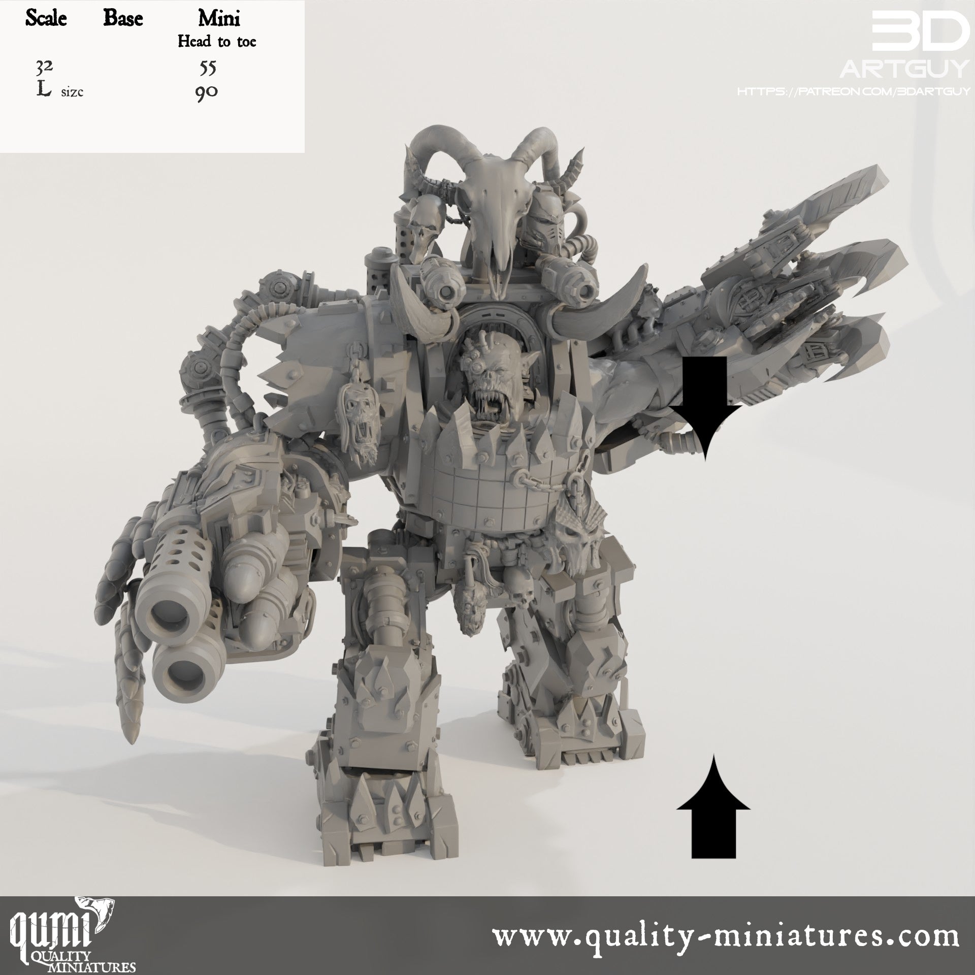 Orc King - 32mm Tabletop RPG Mini - Qumi Quality Miniatures - Qumi