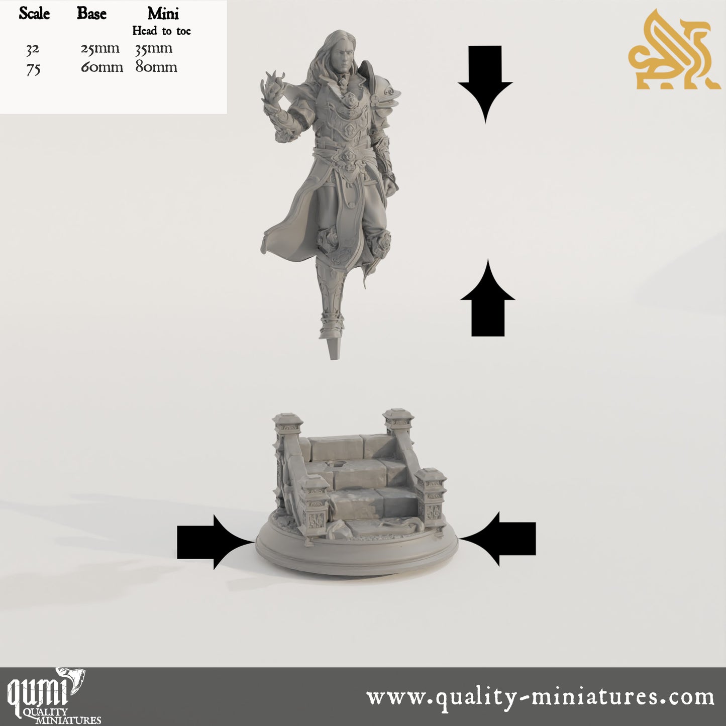 Orthis - Psionic Master - 32mm 75mm Tabletop RPG Mini - Qumi - DM Stash Quality Miniatures - Qumi