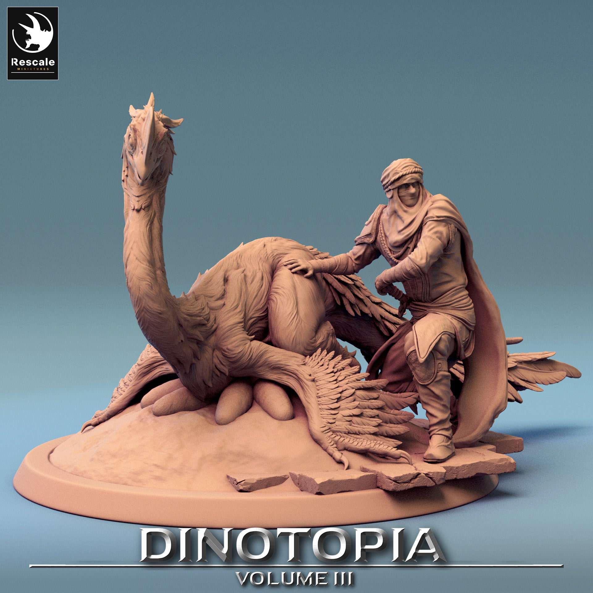 Oviraptor - Dinotopia - 32mm Tabletop RPG Mini - Qumi - Rescale Miniatures Quality Miniatures - Qumi