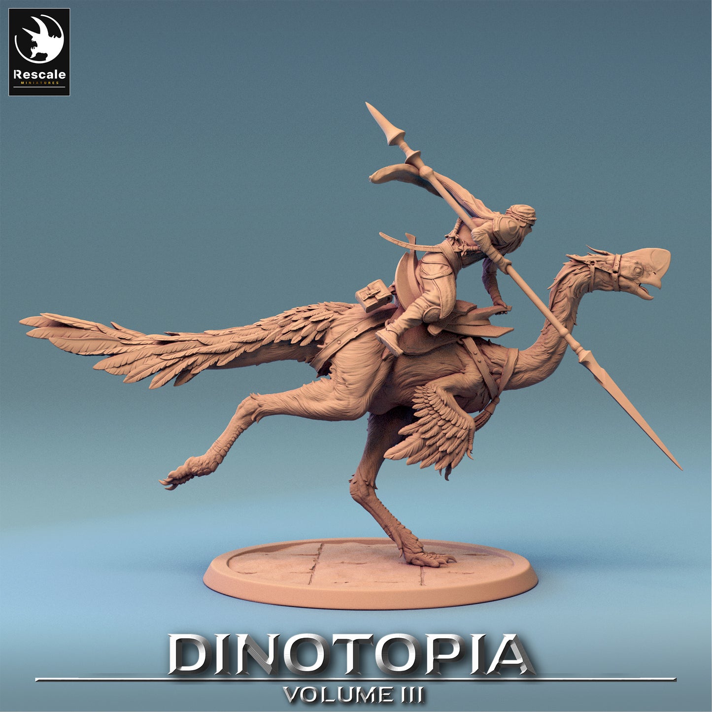 Oviraptor - Dinotopia - 32mm Tabletop RPG Mini - Qumi - Rescale Miniatures Quality Miniatures - Qumi