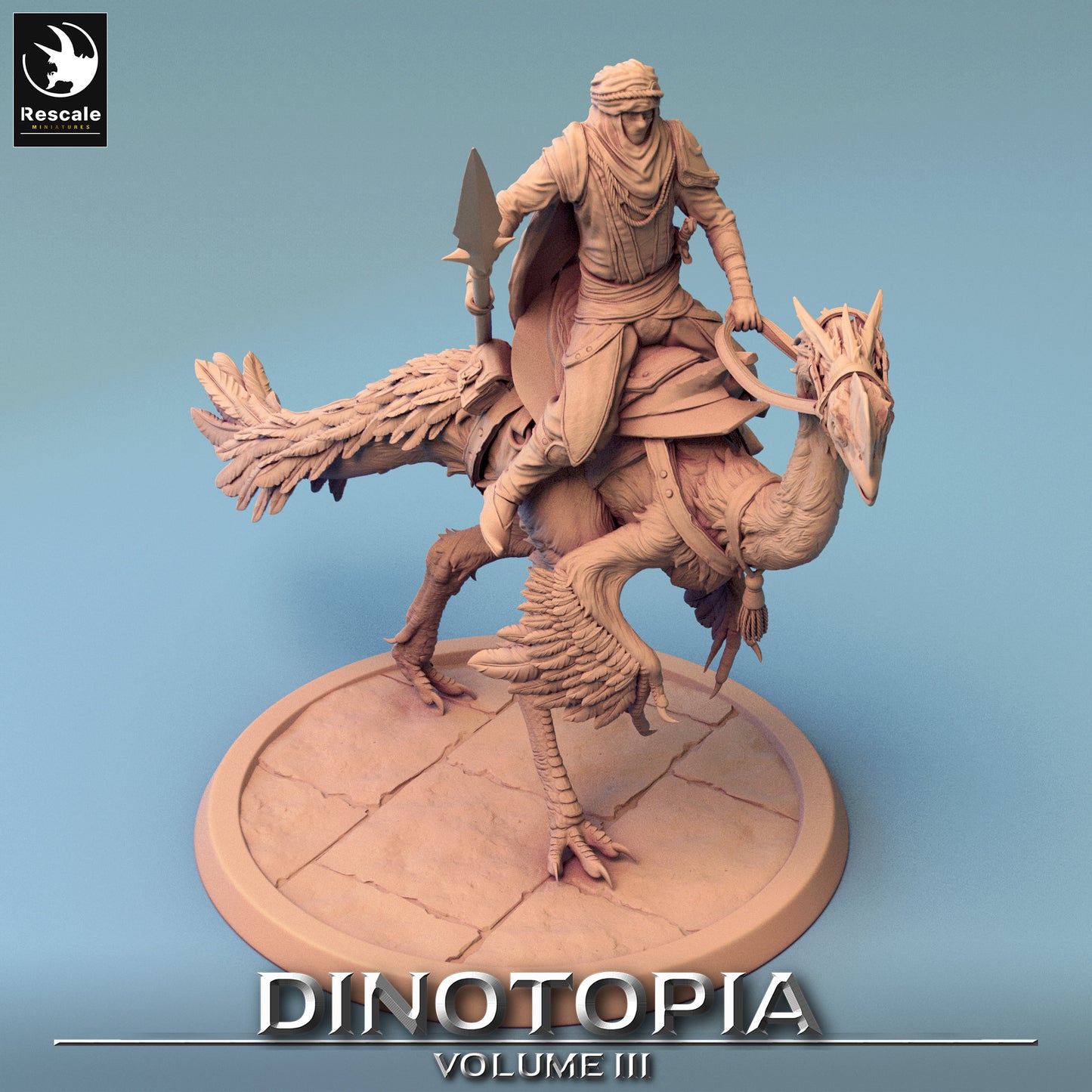 Oviraptor - Dinotopia - 32mm Tabletop RPG Mini - Qumi - Rescale Miniatures Quality Miniatures - Qumi