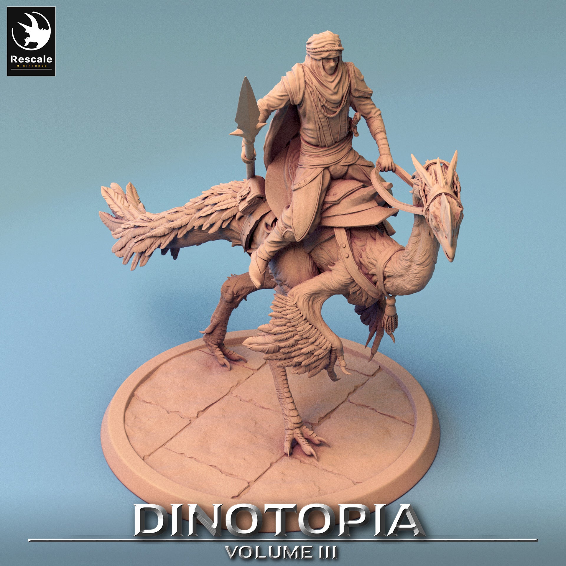 Oviraptor - Dinotopia - 32mm Tabletop RPG Mini - Qumi - Rescale Miniatures Quality Miniatures - Qumi