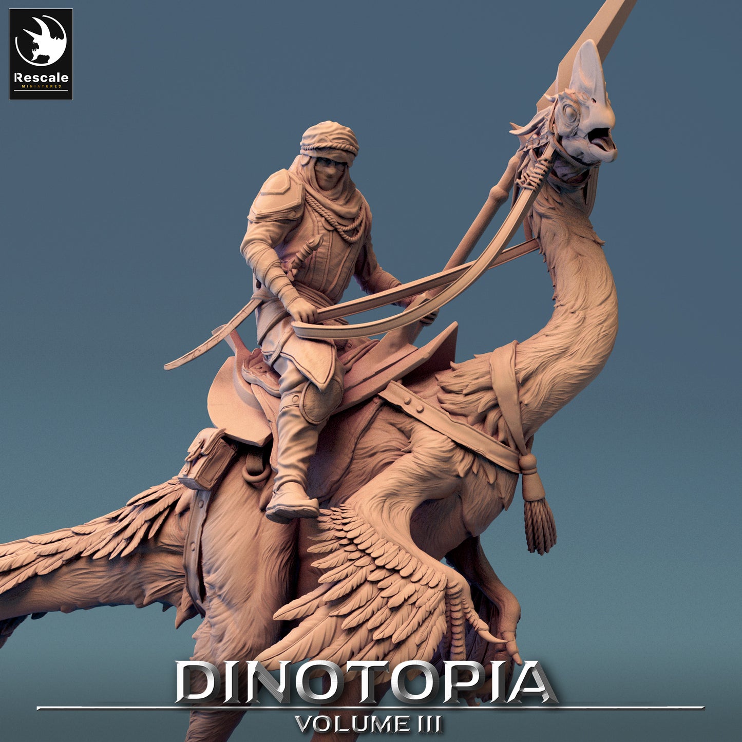 Oviraptor - Dinotopia - 32mm Tabletop RPG Mini - Qumi - Rescale Miniatures Quality Miniatures - Qumi