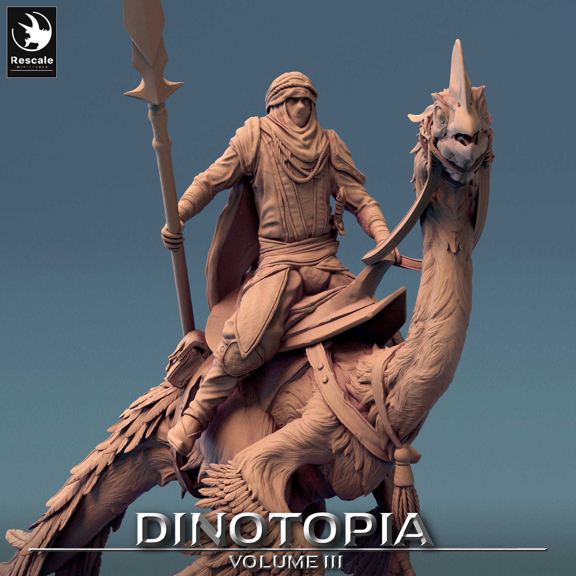 Oviraptor - Dinotopia - 32mm Tabletop RPG Mini - Qumi - Rescale Miniatures Quality Miniatures - Qumi