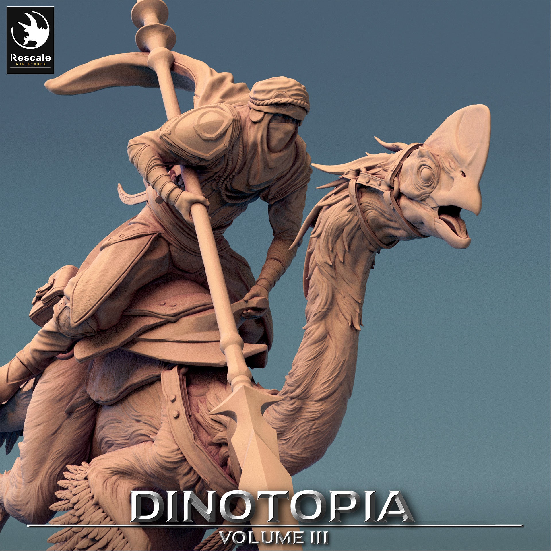 Oviraptor - Dinotopia - 32mm Tabletop RPG Mini - Qumi - Rescale Miniatures Quality Miniatures - Qumi