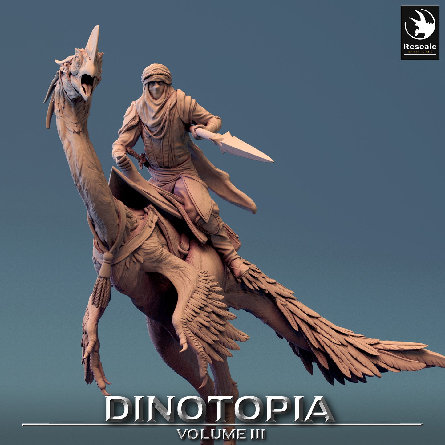 Oviraptor - Dinotopia - 32mm Tabletop RPG Mini - Qumi - Rescale Miniatures Quality Miniatures - Qumi