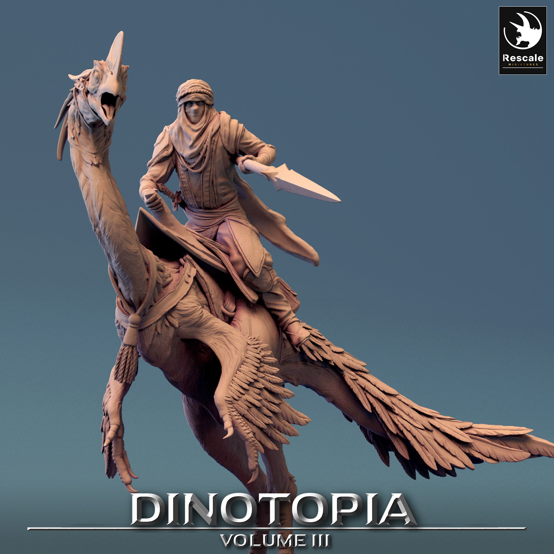 Oviraptor - Dinotopia - 32mm Tabletop RPG Mini - Qumi - Rescale Miniatures Quality Miniatures - Qumi