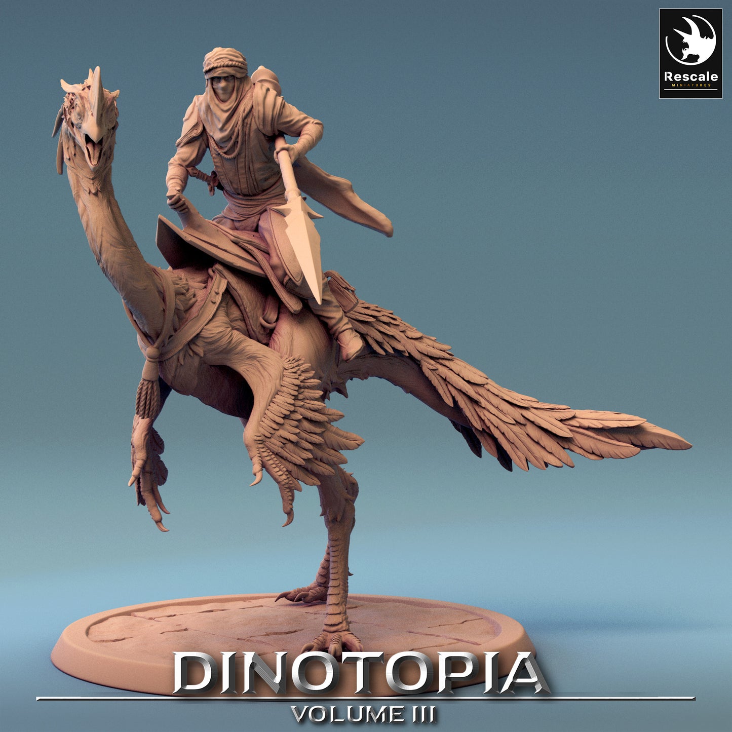 Oviraptor - Dinotopia - 32mm Tabletop RPG Mini - Qumi - Rescale Miniatures Quality Miniatures - Qumi