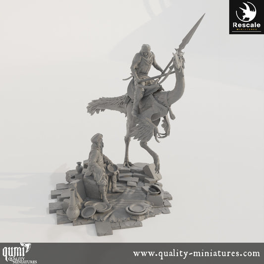 Patrol Scene - Dinotopia - 32mm Tabletop RPG Mini - Qumi - Rescale Miniatures Quality Miniatures - Qumi