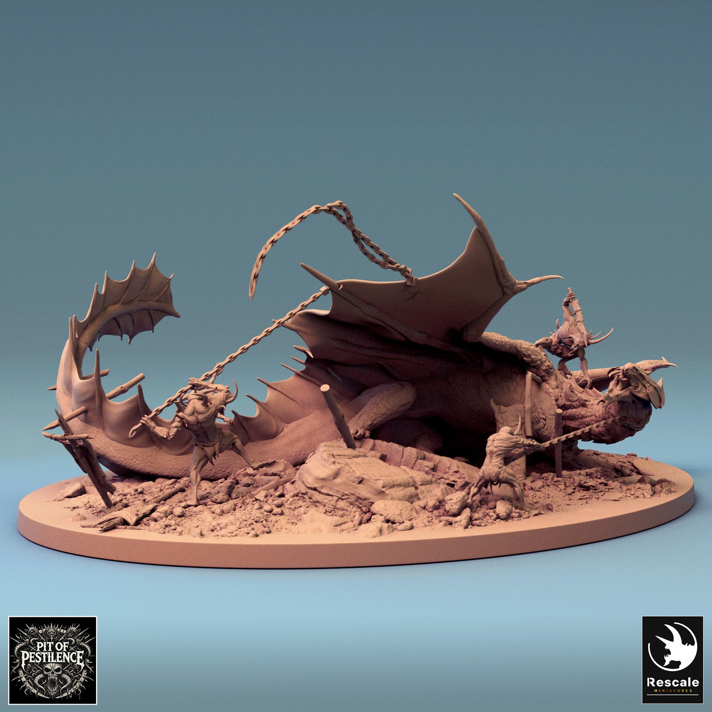 Brass Dragon - 32mm Tabletop RPG Mini - Qumi - Rescale Miniatures