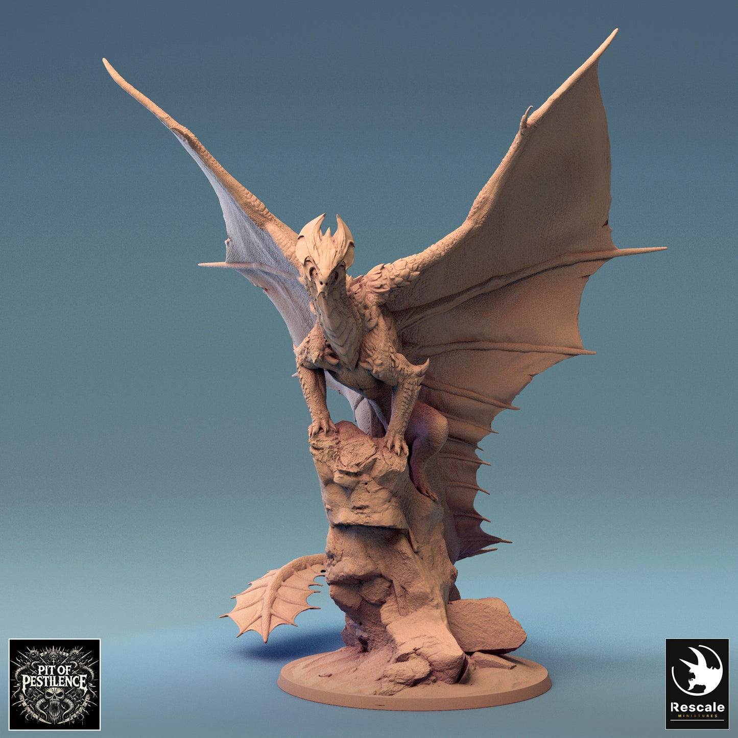 Brass Dragon - 32mm Tabletop RPG Mini - Qumi - Rescale Miniatures