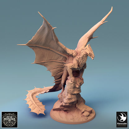 Brass Dragon - 32mm Tabletop RPG Mini - Qumi - Rescale Miniatures