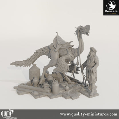 Pet Scene - Dinotopia - 32mm Tabletop RPG Mini - Qumi - Rescale Miniatures Quality Miniatures - Qumi