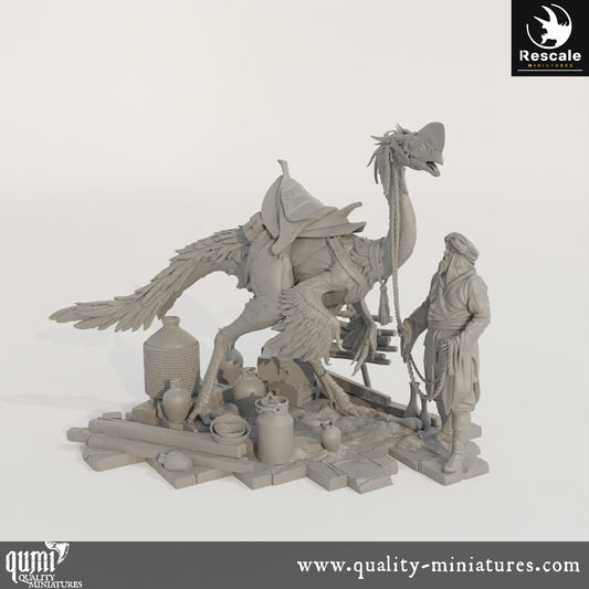 Pet Scene - Dinotopia - 32mm Tabletop RPG Mini - Qumi - Rescale Miniatures Quality Miniatures - Qumi