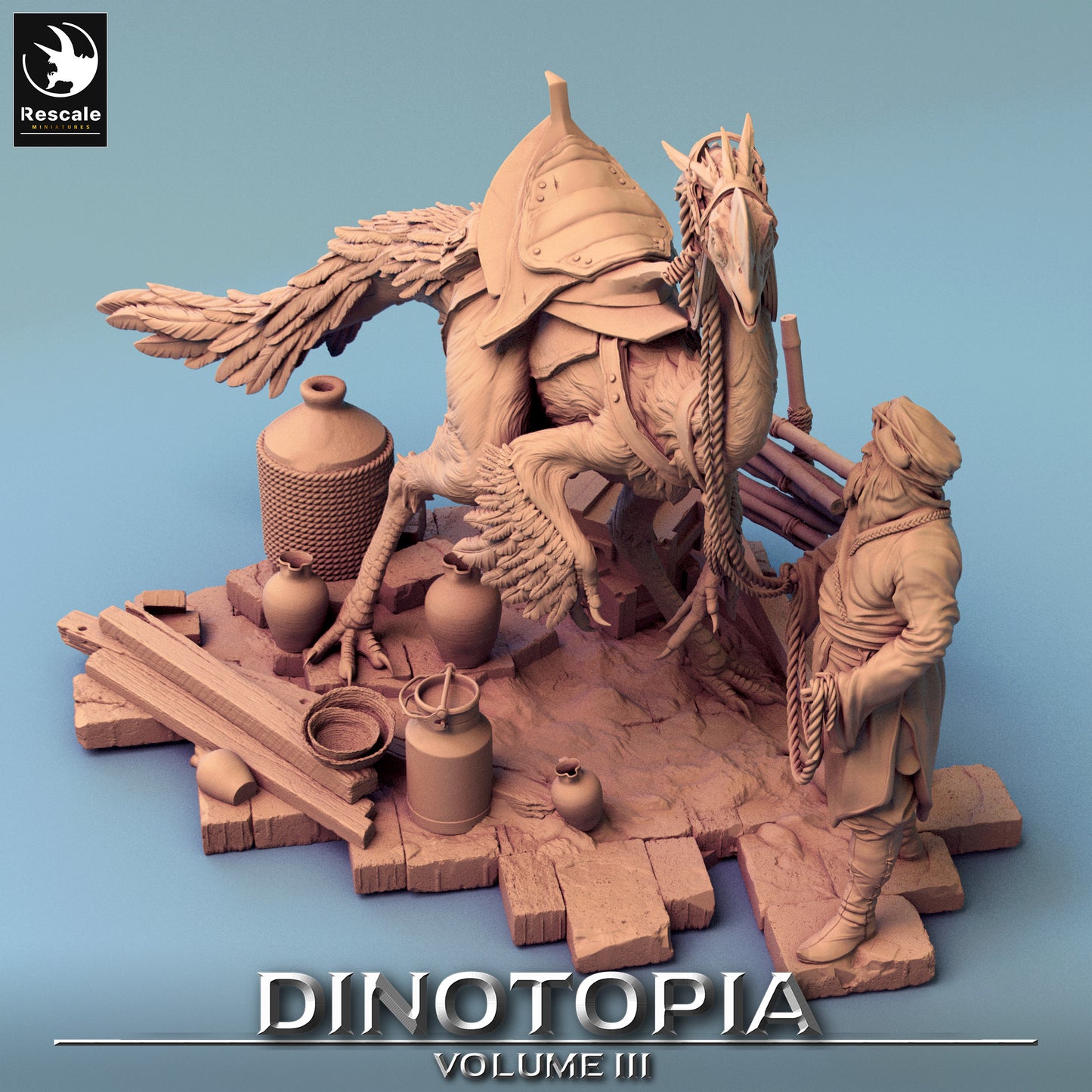 Pet Scene - Dinotopia - 32mm Tabletop RPG Mini - Qumi - Rescale Miniatures Quality Miniatures - Qumi