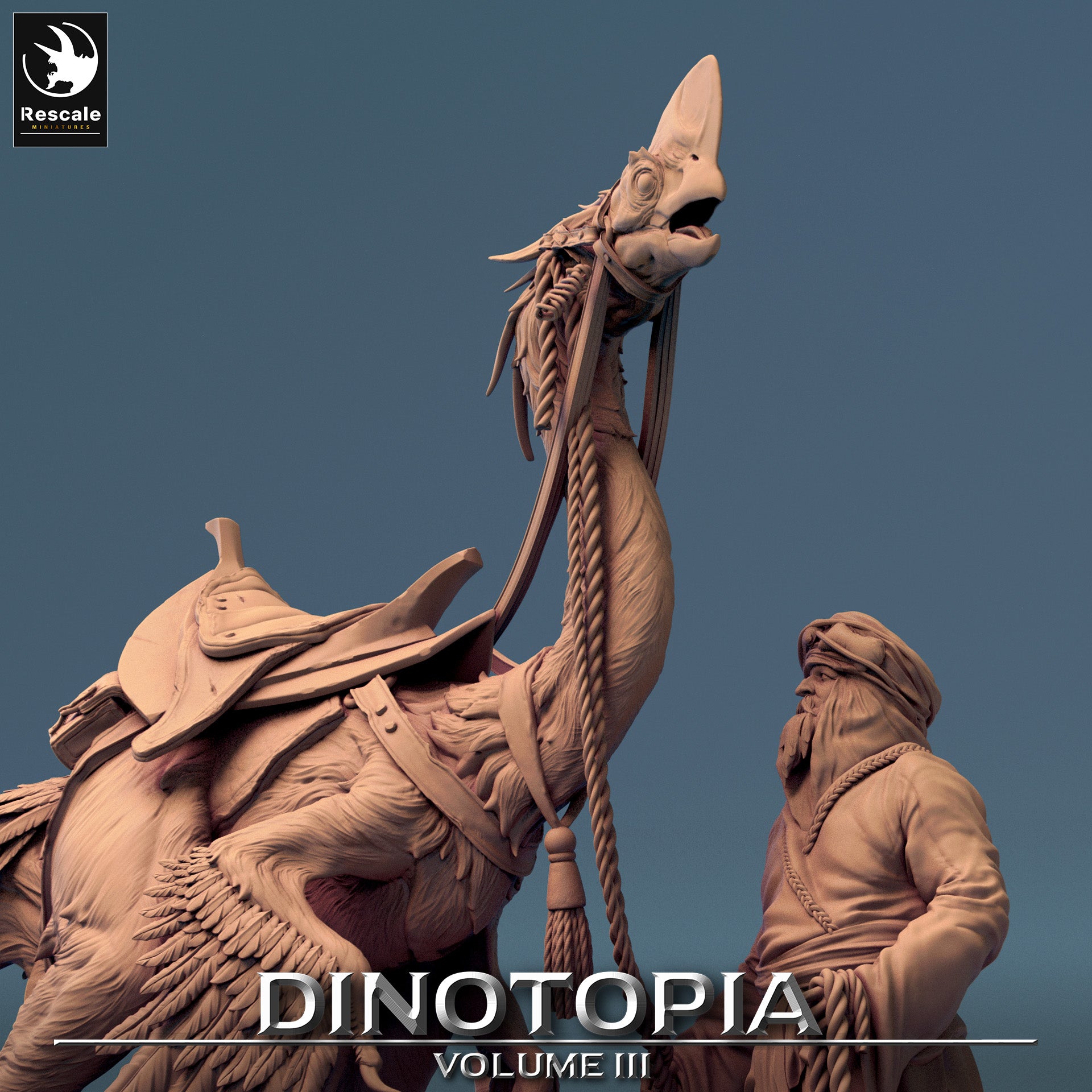 Pet Scene - Dinotopia - 32mm Tabletop RPG Mini - Qumi - Rescale Miniatures Quality Miniatures - Qumi