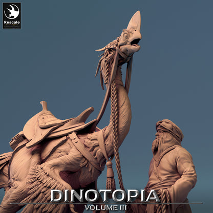 Pet Scene - Dinotopia - 32mm Tabletop RPG Mini - Qumi - Rescale Miniatures Quality Miniatures - Qumi