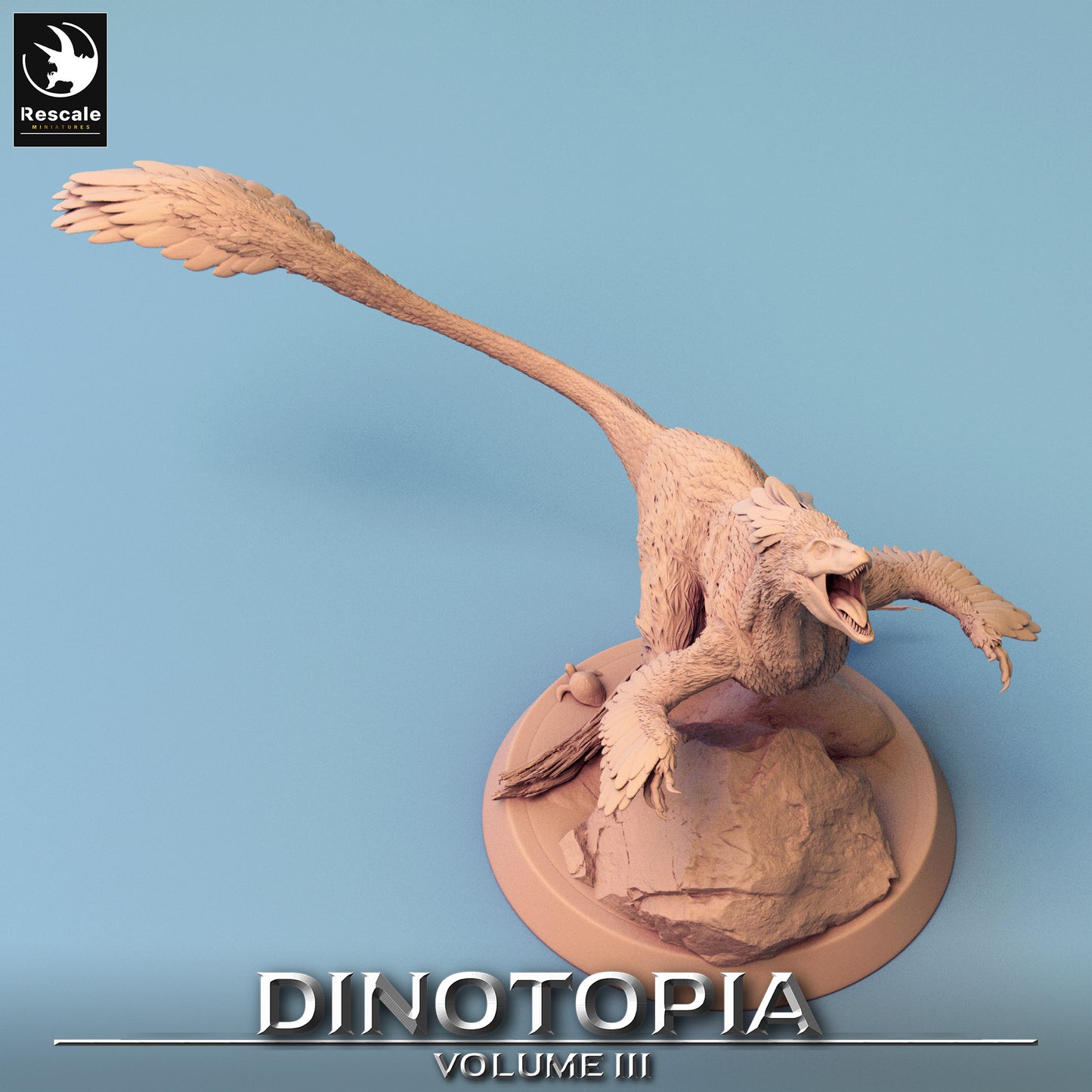 Pyroraptor - Dinotopia - 32mm Tabletop RPG Mini - Qumi - Rescale Miniatures Quality Miniatures - Qumi