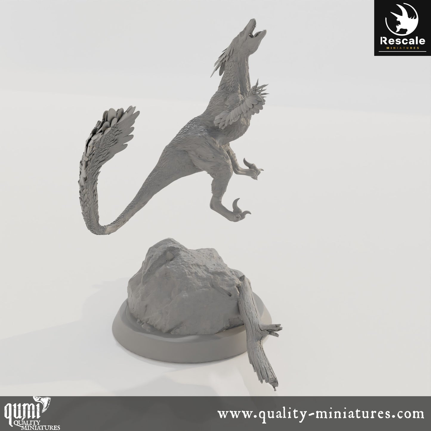 Pyroraptor - Dinotopia - 32mm Tabletop RPG Mini - Qumi - Rescale Miniatures Quality Miniatures - Qumi