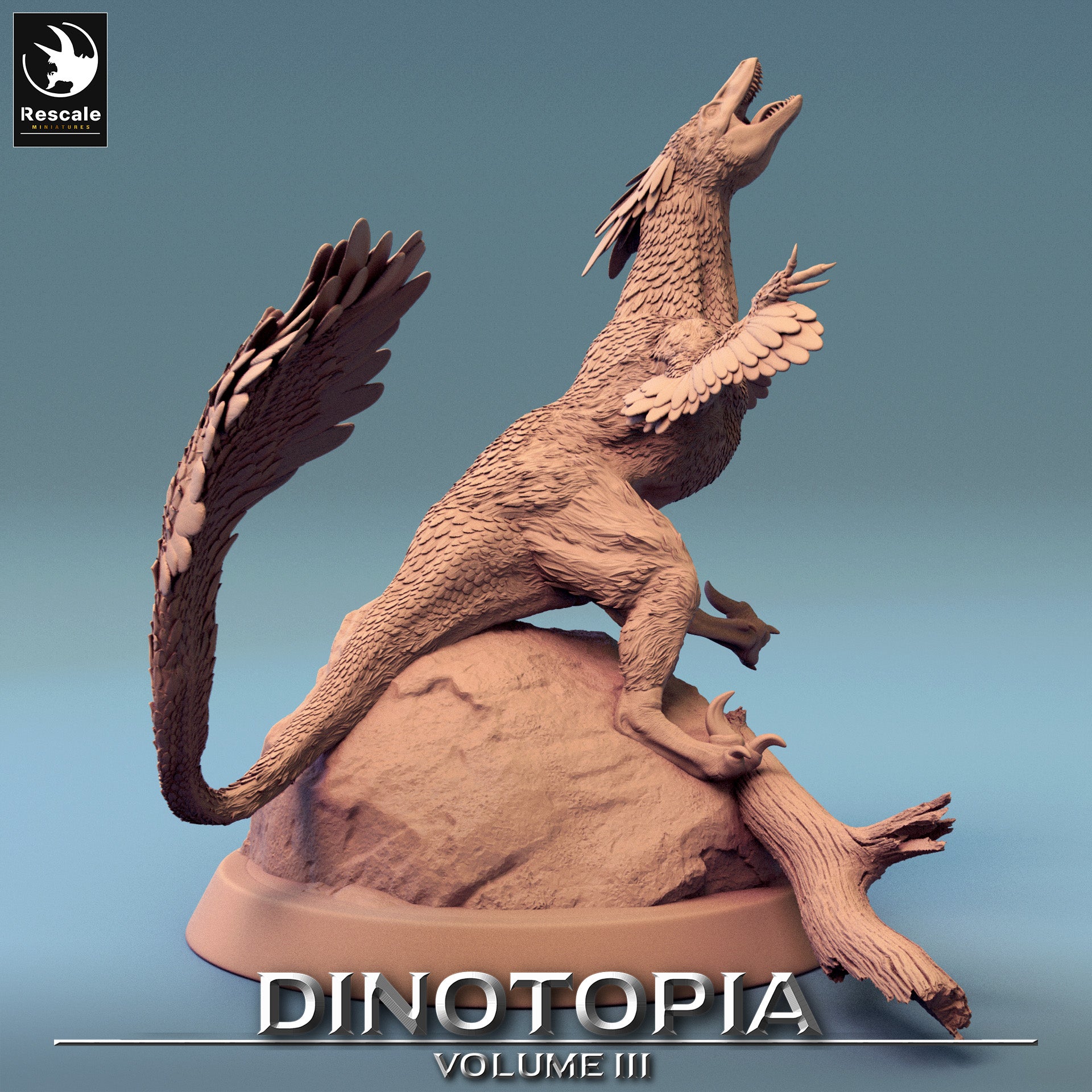 Pyroraptor - Dinotopia - 32mm Tabletop RPG Mini - Qumi - Rescale Miniatures Quality Miniatures - Qumi