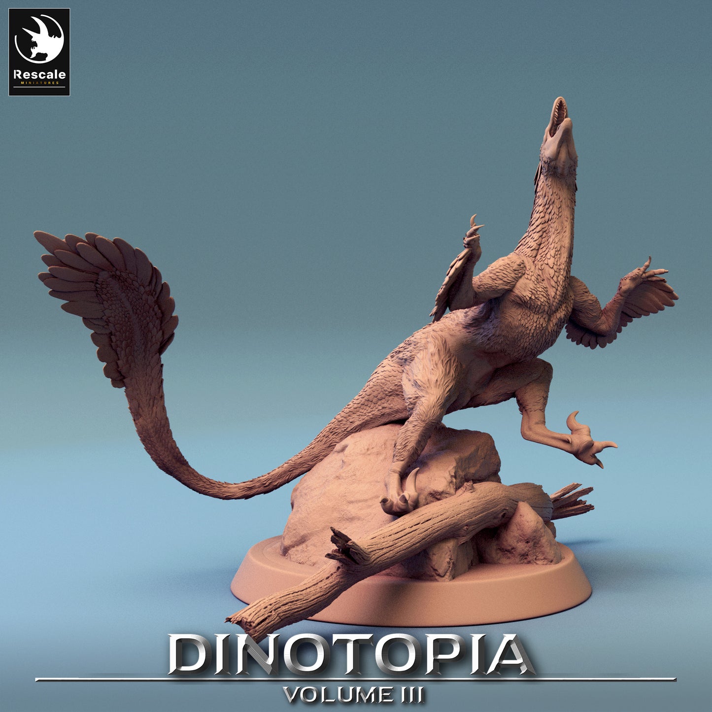 Pyroraptor - Dinotopia - 32mm Tabletop RPG Mini - Qumi - Rescale Miniatures Quality Miniatures - Qumi