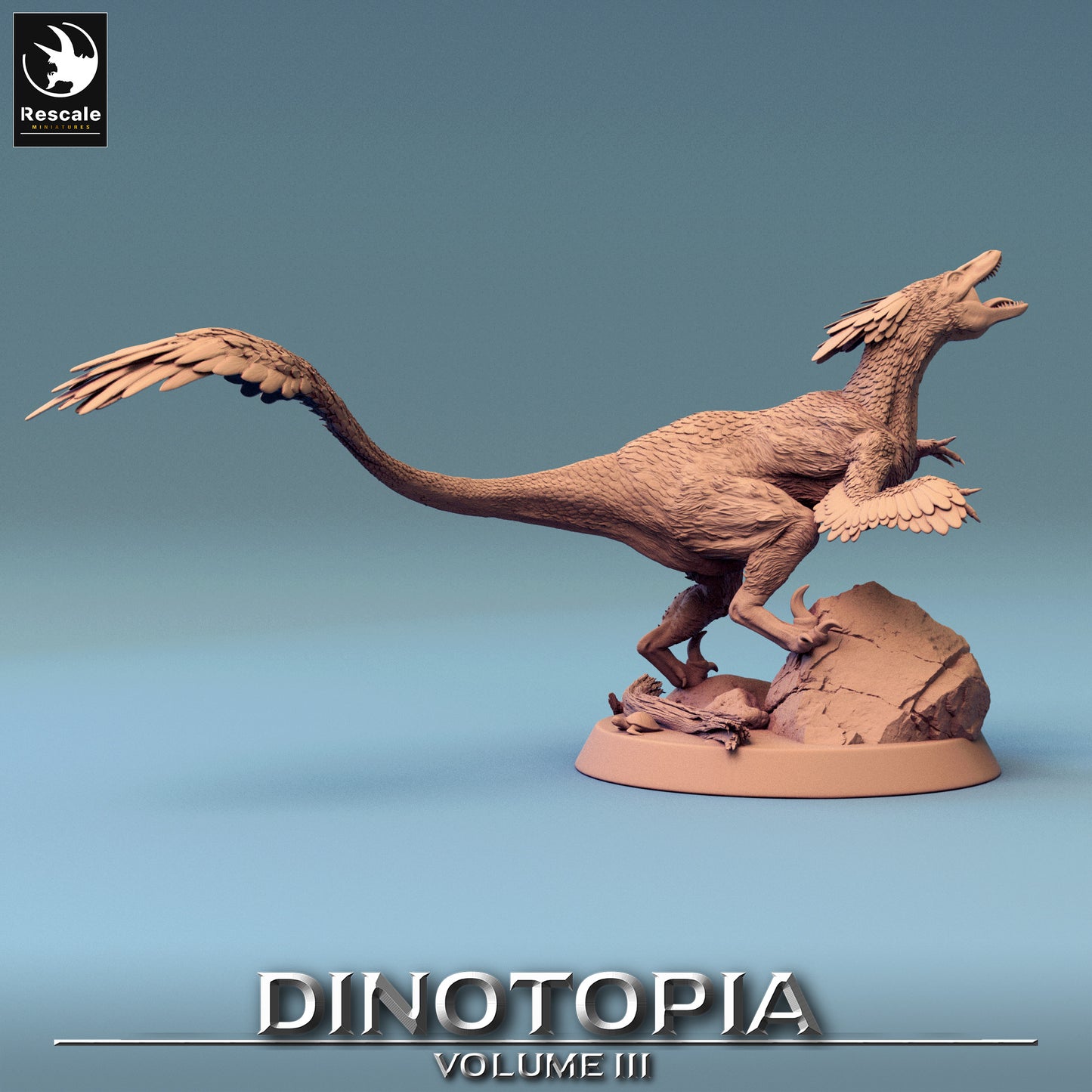 Pyroraptor - Dinotopia - 32mm Tabletop RPG Mini - Qumi - Rescale Miniatures Quality Miniatures - Qumi