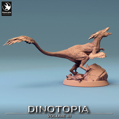 Pyroraptor - Dinotopia - 32mm Tabletop RPG Mini - Qumi - Rescale Miniatures Quality Miniatures - Qumi