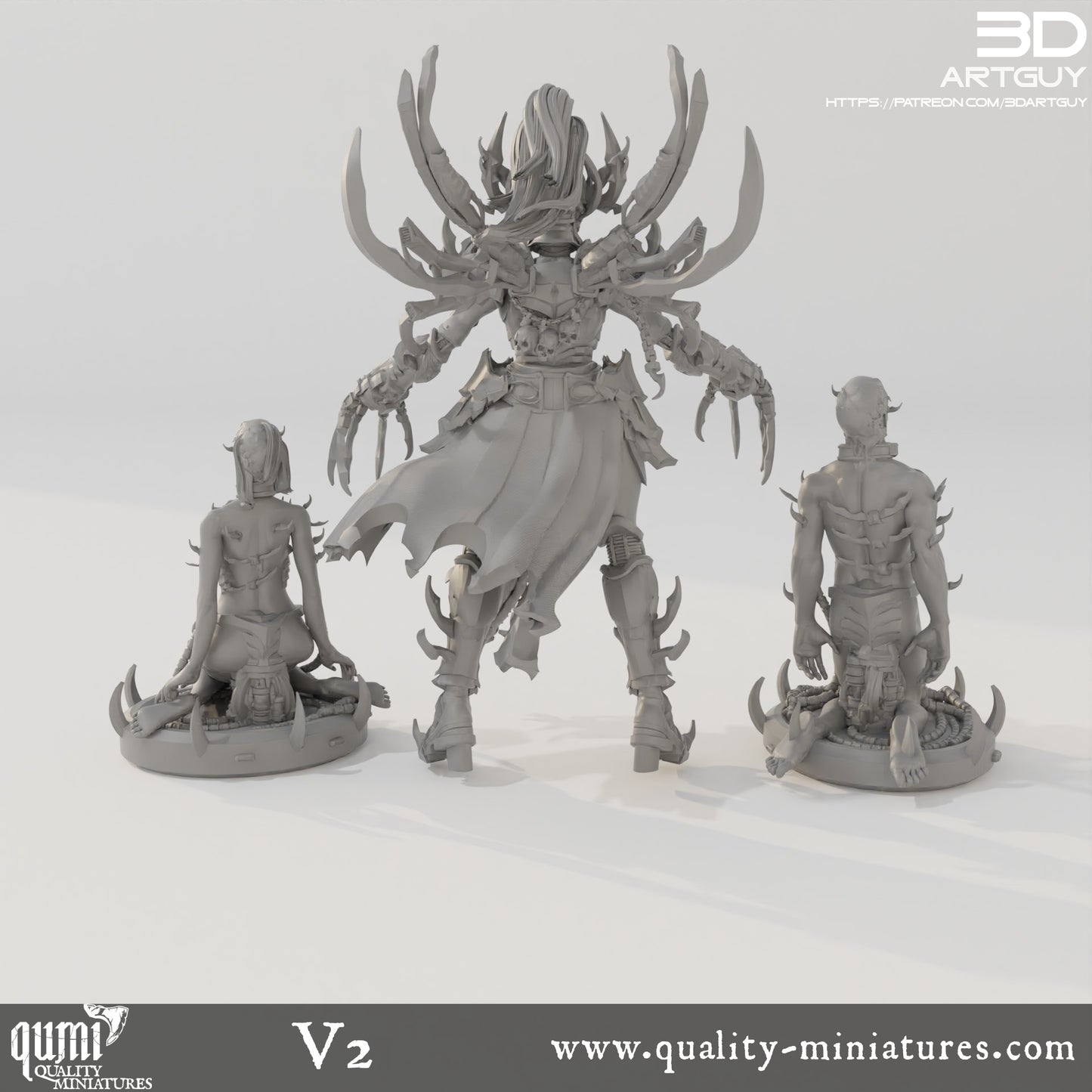 Raider King - 32mm Tabletop RPG Mini - Qumi - 3D ArtGuy Quality Miniatures - Qumi