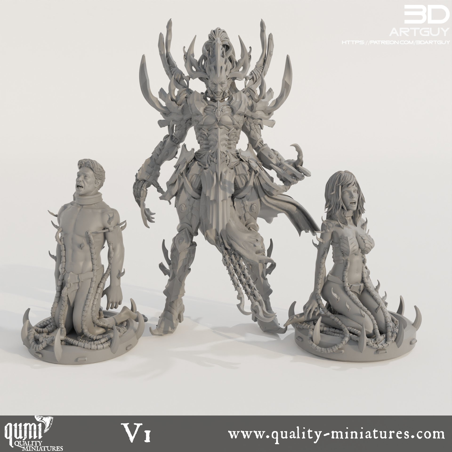 Raider King - 32mm Tabletop RPG Mini - Qumi - 3D ArtGuy Quality Miniatures - Qumi