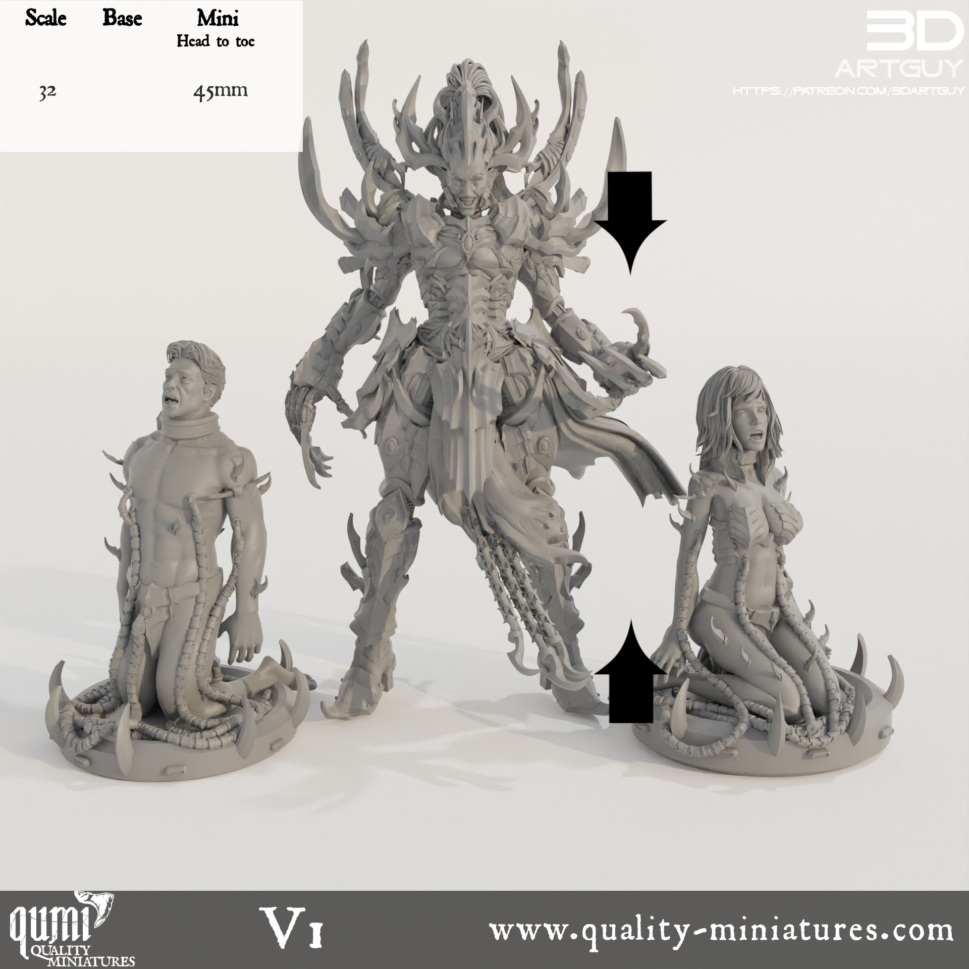 Raider King - 32mm Tabletop RPG Mini - Qumi - 3D ArtGuy Quality Miniatures - Qumi