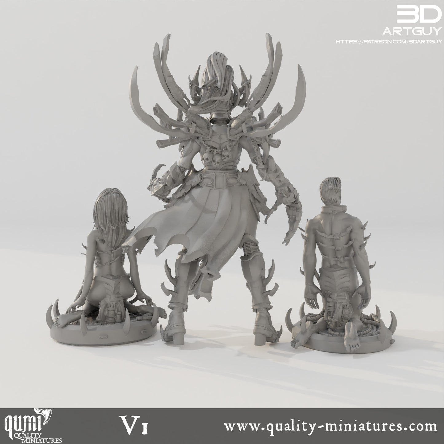 Raider King - 32mm Tabletop RPG Mini - Qumi - 3D ArtGuy Quality Miniatures - Qumi