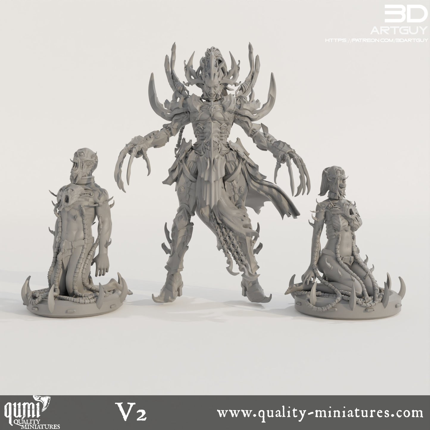 Raider King - 32mm Tabletop RPG Mini - Qumi - 3D ArtGuy Quality Miniatures - Qumi