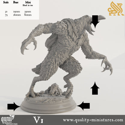 Ravenous Crows - Corvid Abominations - 32mm 75mm Tabletop RPG Mini - Qumi - DM Stash Quality Miniatures - Qumi