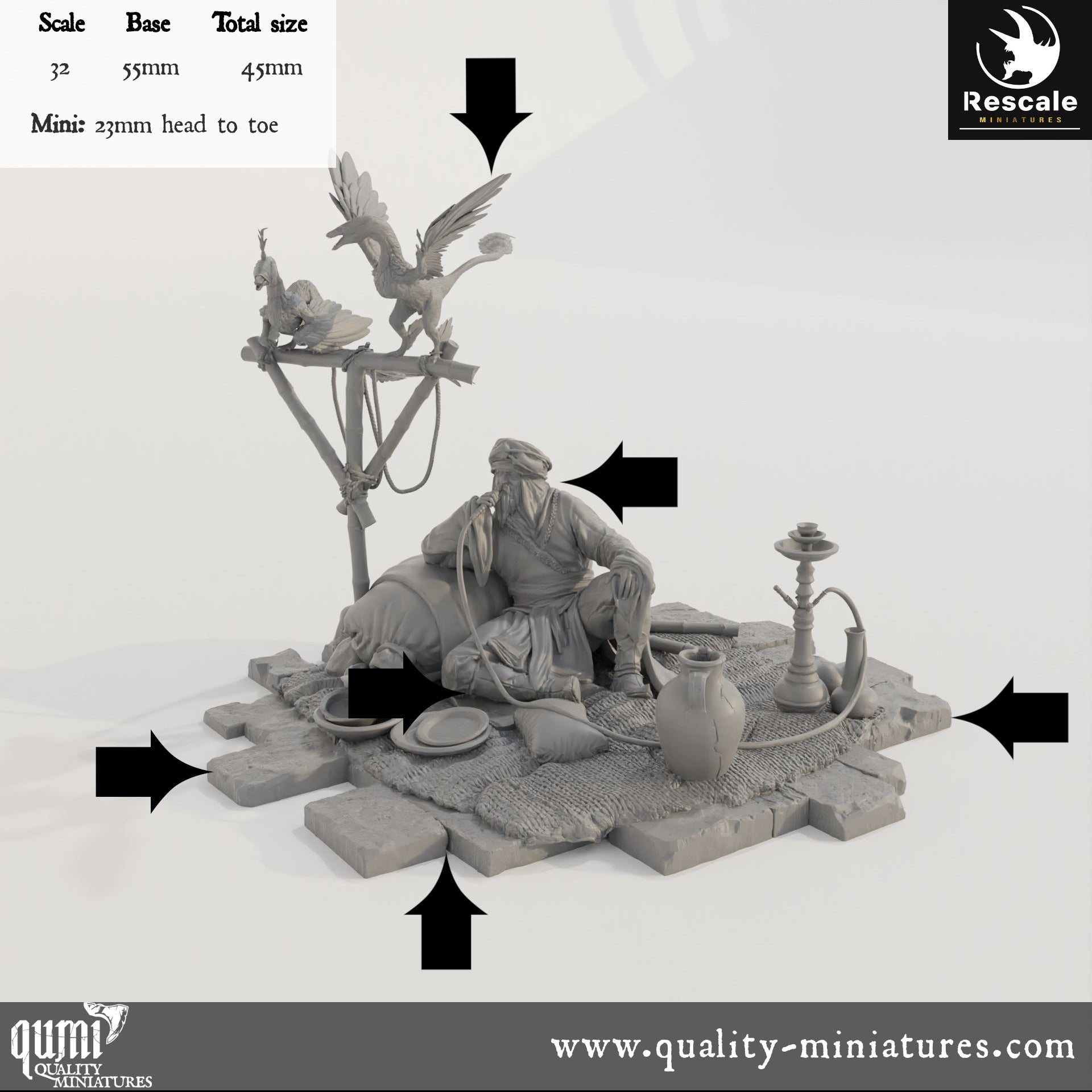 Relax Scene - Dinotopia - 32mm Tabletop RPG Mini - Qumi - Rescale Miniatures Quality Miniatures - Qumi