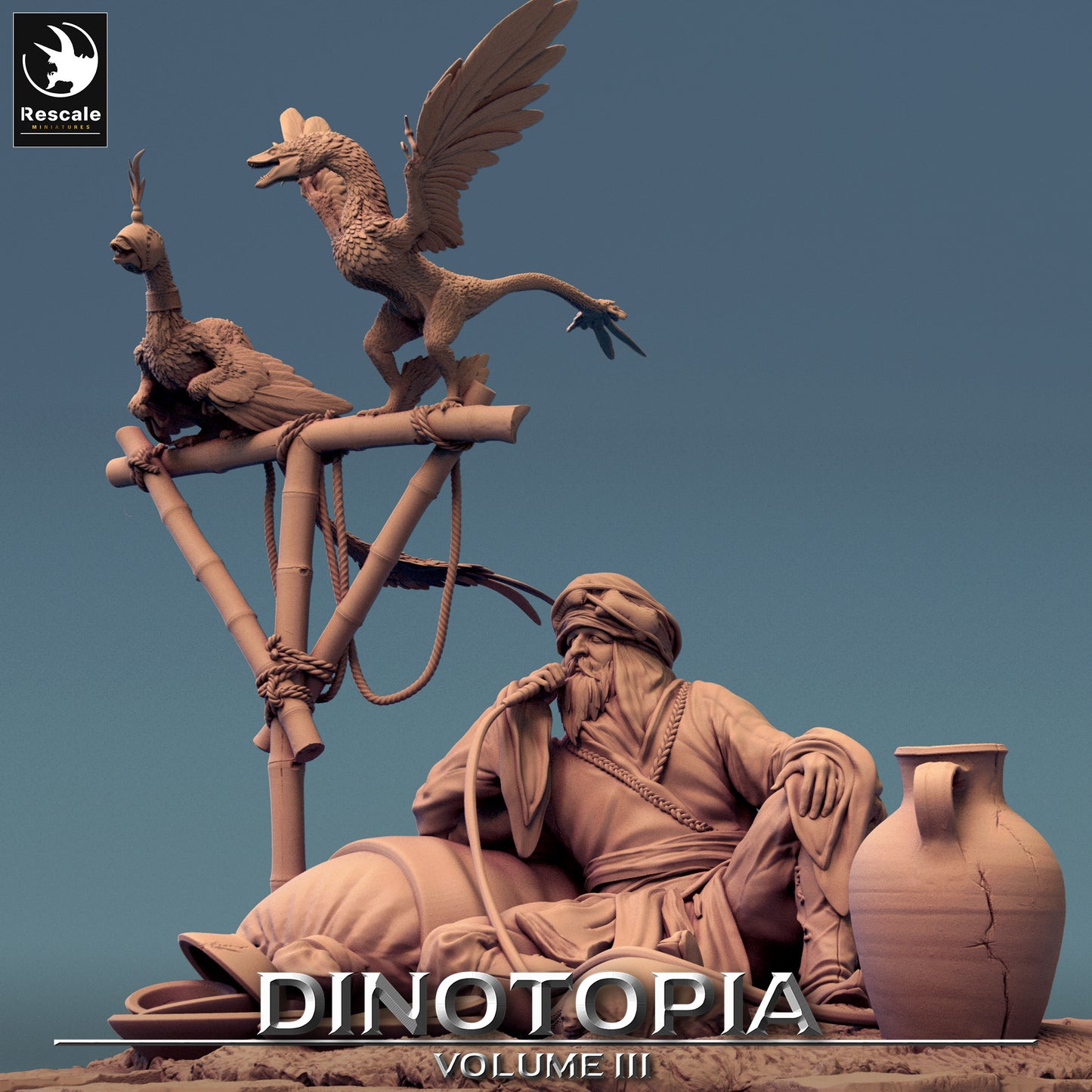 Relax Scene - Dinotopia - 32mm Tabletop RPG Mini - Qumi - Rescale Miniatures Quality Miniatures - Qumi