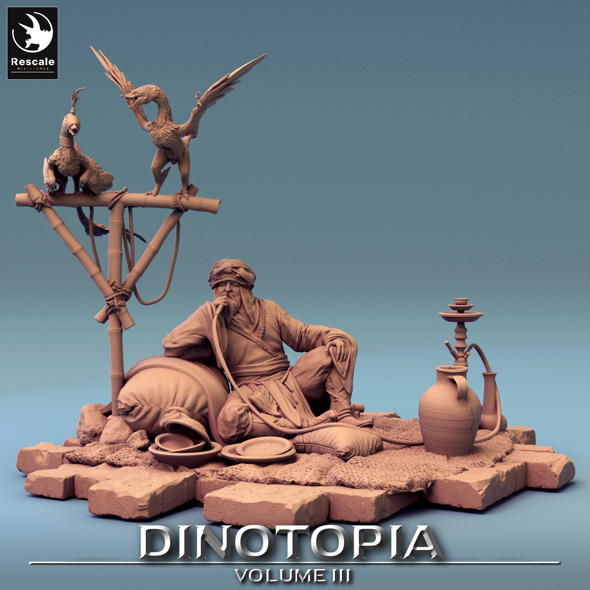 Relax Scene - Dinotopia - 32mm Tabletop RPG Mini - Qumi - Rescale Miniatures Quality Miniatures - Qumi