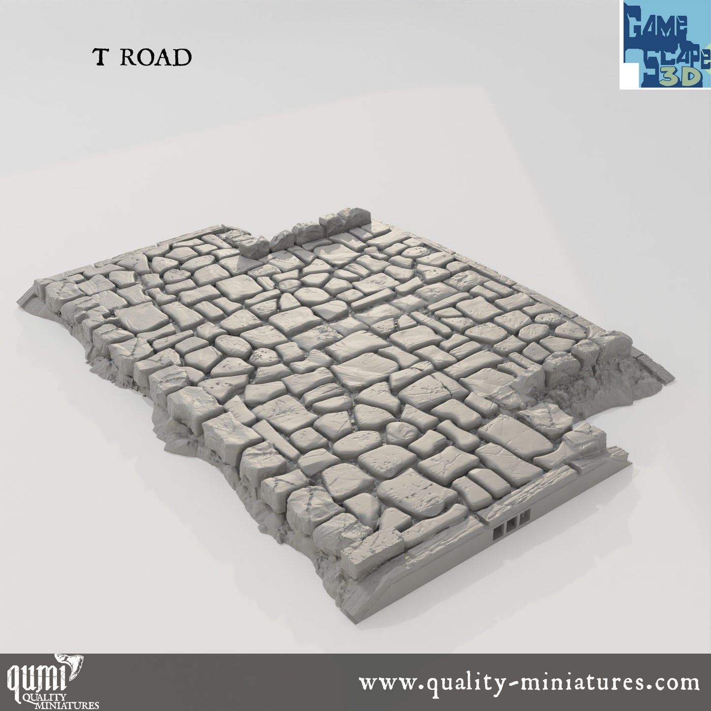 Roads, Curves, Straights and Intersections - Resin Print - Tabletop RPG Terrain - GameScape3D - Qumi Quality Miniatures - Qumi