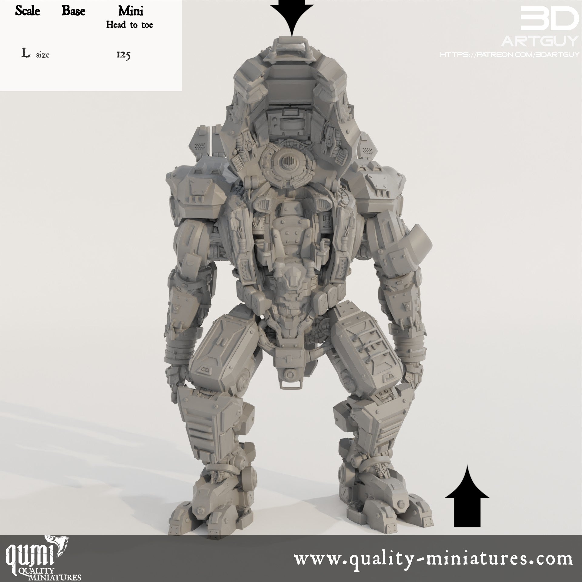 Robot - 32mm Tabletop RPG Mini - Size L - Qumi Quality Miniatures - Qumi