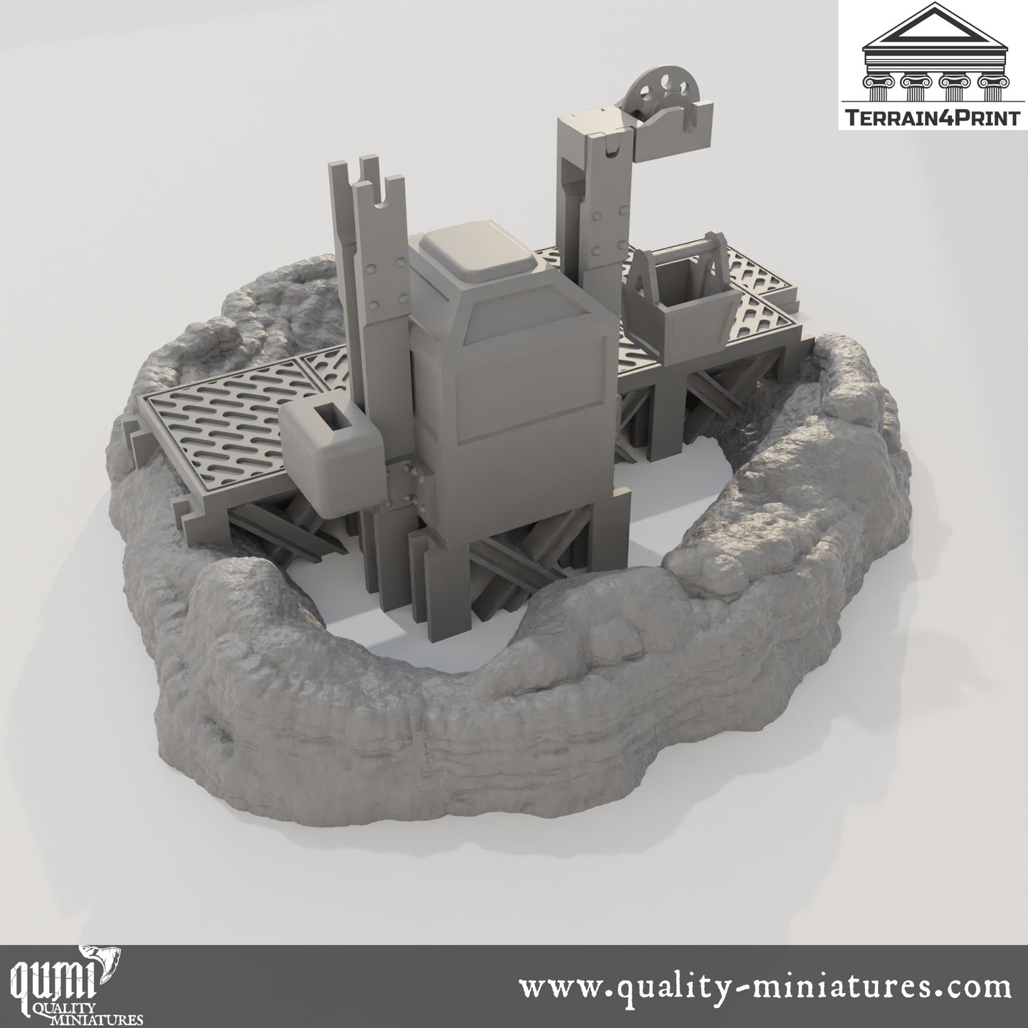 Rock with Mineshaft - Resin Print - Tabletop RPG Terrain - Terrain4Print - Qumi Quality Miniatures - Qumi