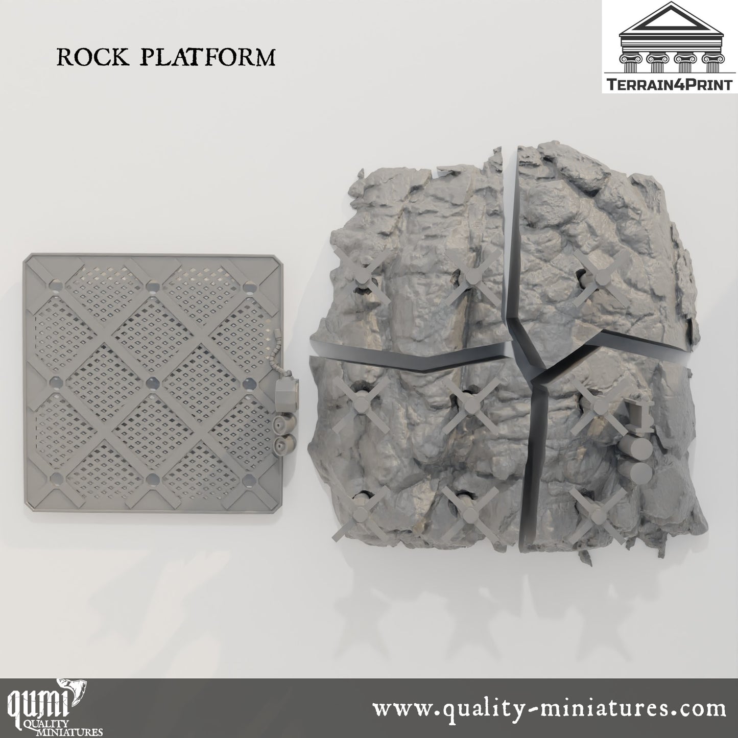 Rocks and Bunkers - Resin Print - Tabletop RPG Terrain - Terrain4Print - Qumi Quality Miniatures - Qumi