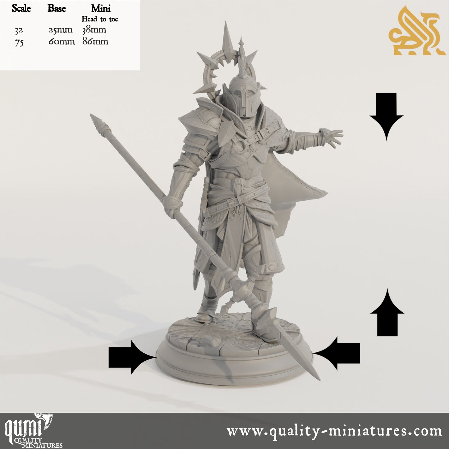 Roland the Dutiful - Duke’s Bodyguard - 32mm 75mm Tabletop RPG Mini - Qumi - DM Stash Quality Miniatures - Qumi